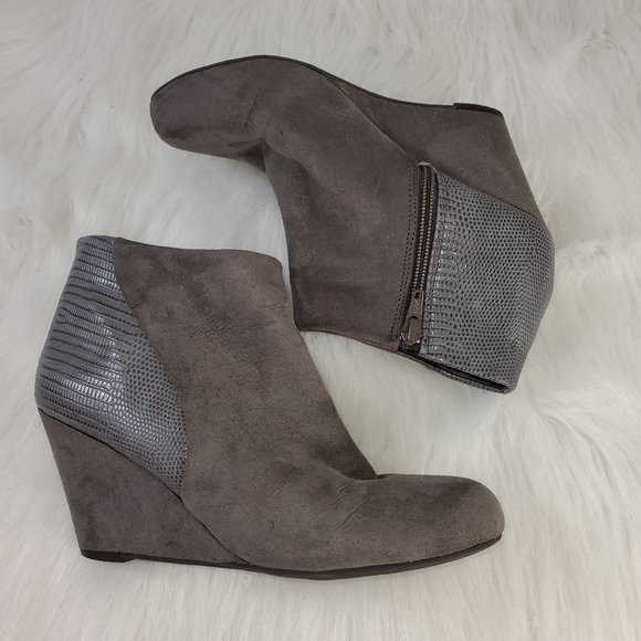 grey wedge ankle boots